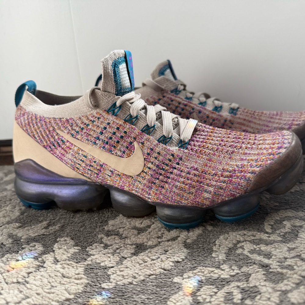 Nike Beige and Multicolor Flyknit Sneakers